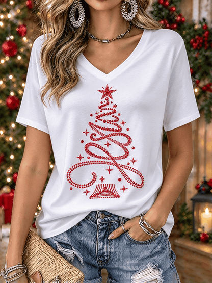 Women's Retro Christmas Faith Print Top