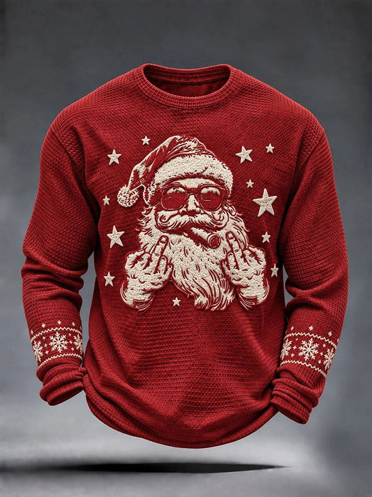 Men's Christmas Santa Printed Casual Top