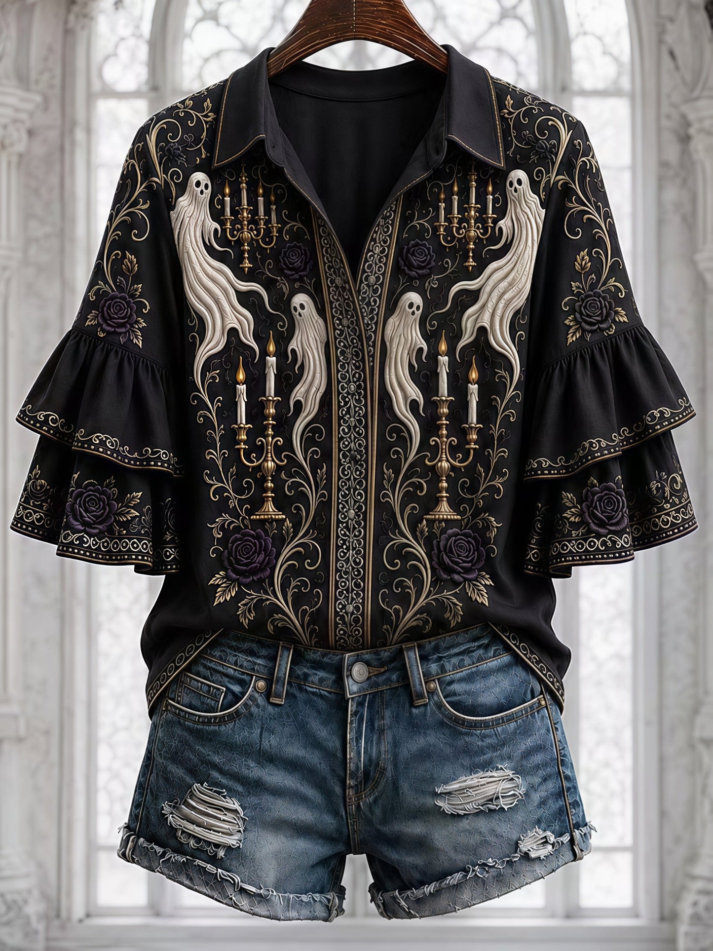 Women's Halloween Print Shirt