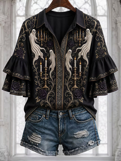 Women's Halloween Print Shirt