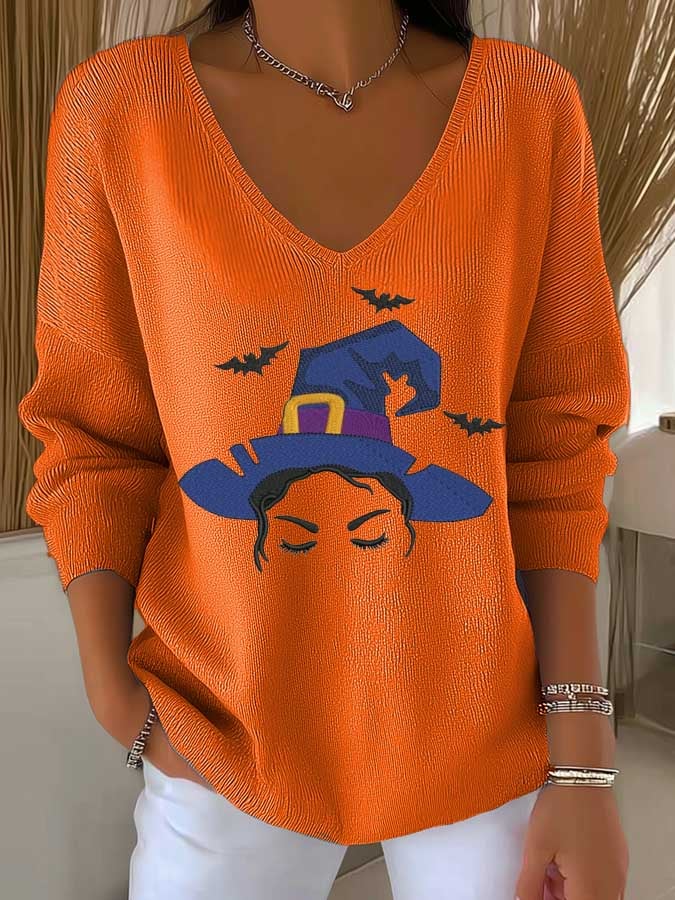 Women's Halloween Print Long Sleeve Top