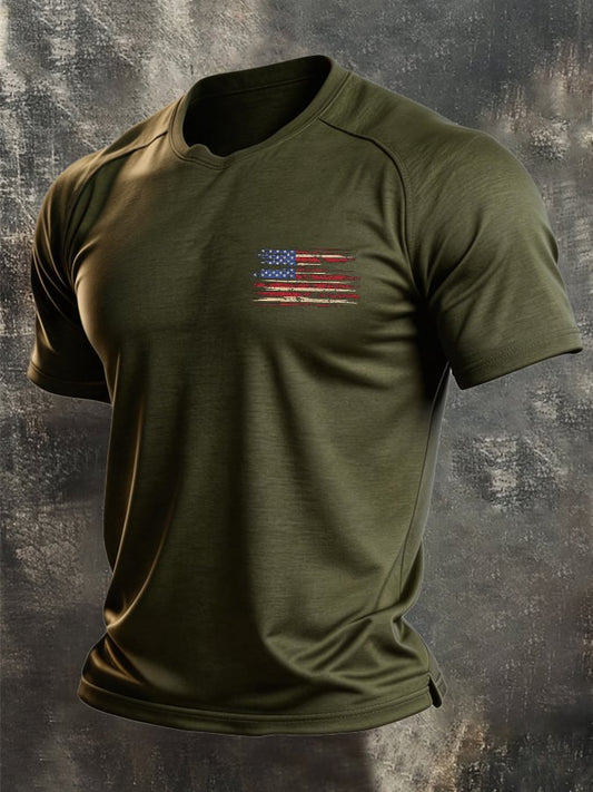 Men's Vintage 100% Pure Cotton Slub Jersey Stretch Raglan T-Shirt