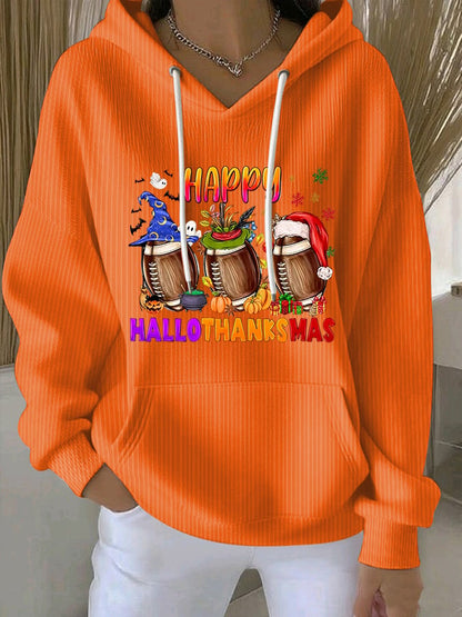 Women's Thanksgiving Football Print Sweatshirt
