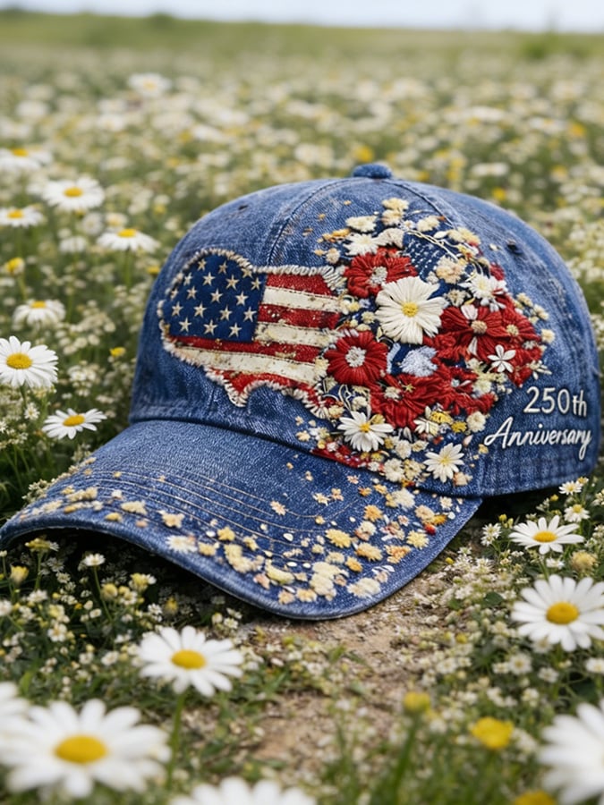 Vintage American 250th Anniversary Print Hat (Unisex)