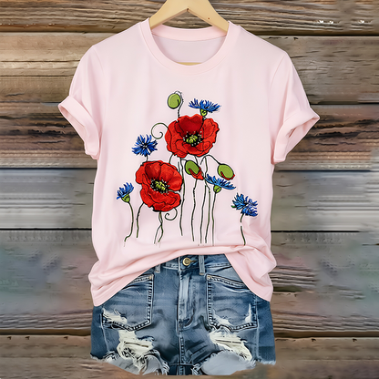 Women's "Red Friday" Poppy Commemorative Crew-Neck T-Shirt