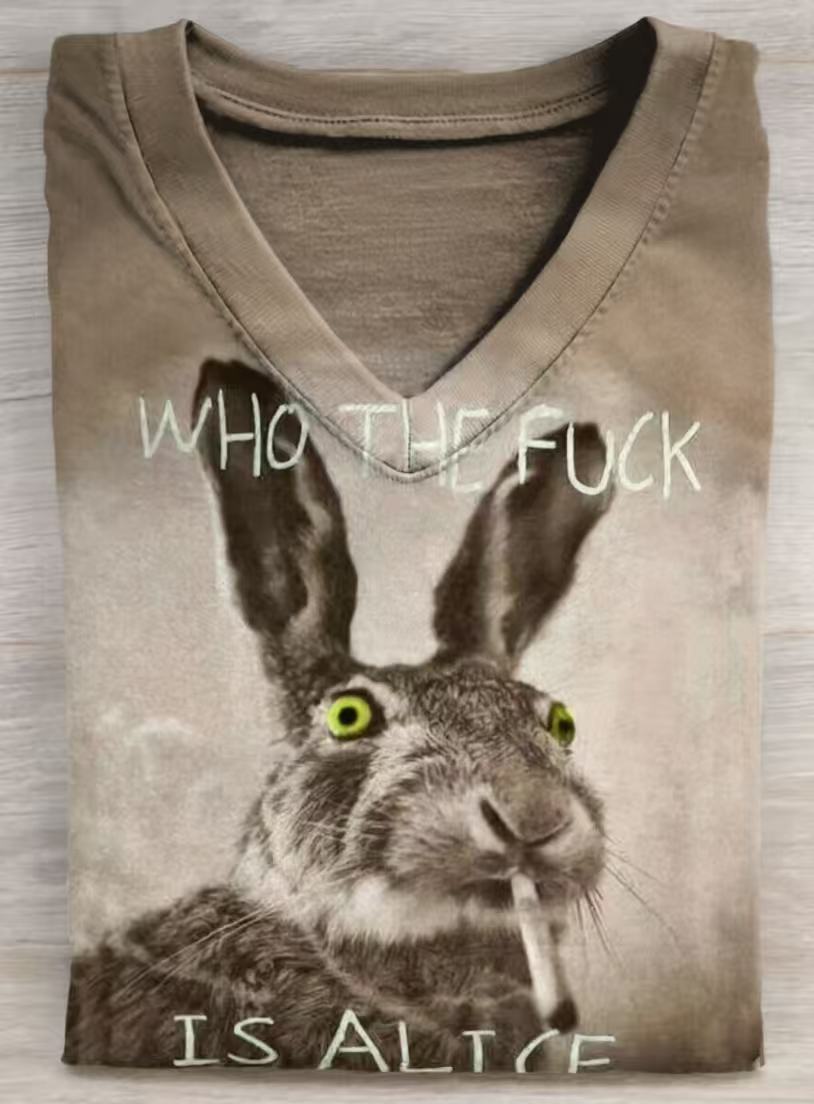 Funny Who The Fuck Art Print Casual Short Sleeve T-shirt