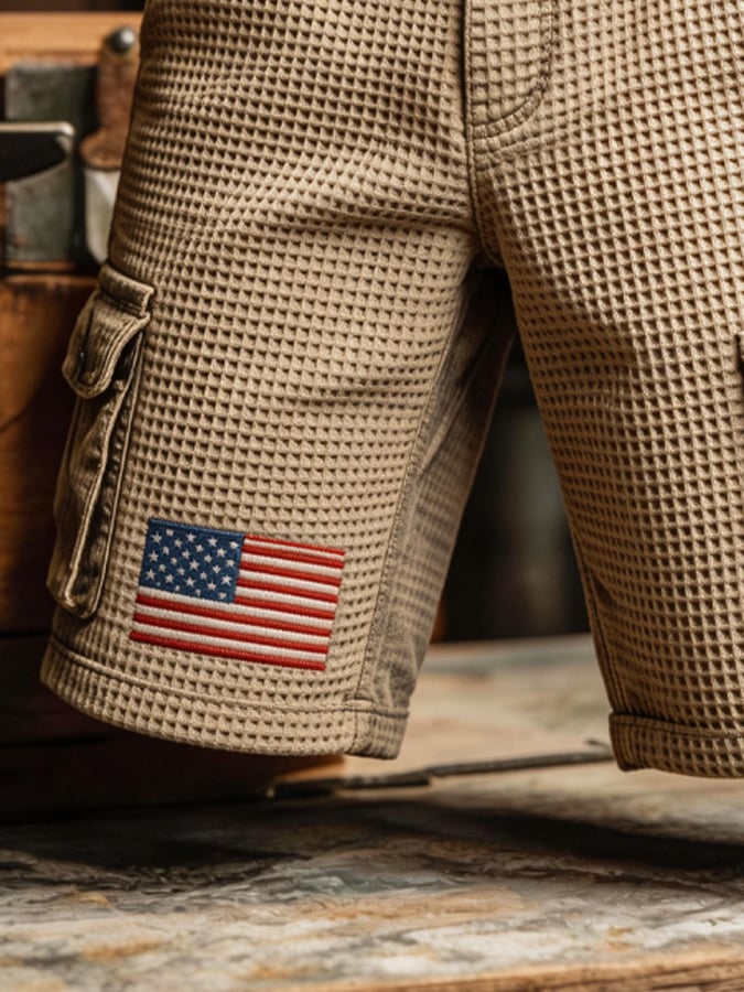 Patriot Retro Outdoor Functional Waffle Work Shorts