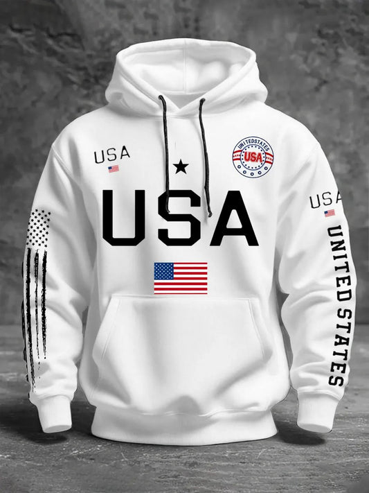 Men's American Flag Patriotic Hoodie