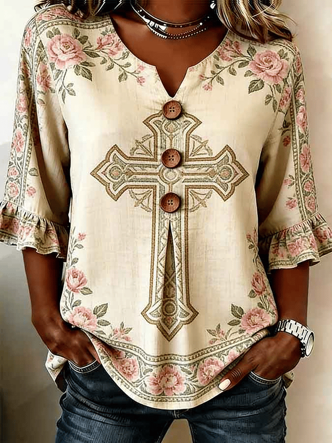 Women's Faith Floral Print Top