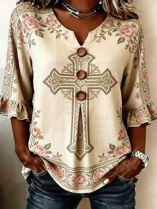 Women's Faith Floral Print Top
