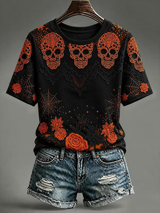 Women'S Casual Halloween Print T-Shirt