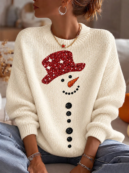 Women'S Christmas Print Crew Neck Long-Sleeve Sweatshirt