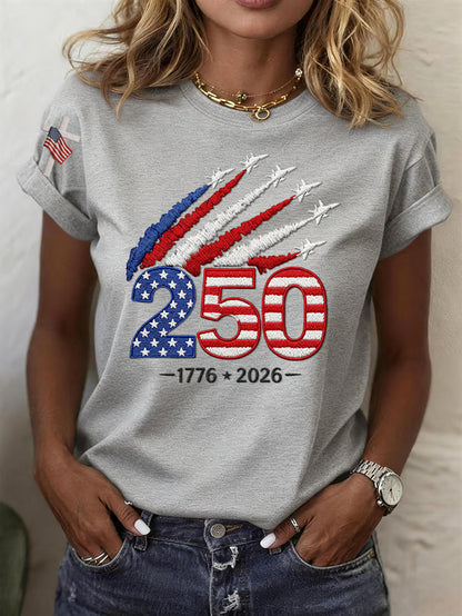 Women's 250th Anniversary Of The United States Printed Round neck Top