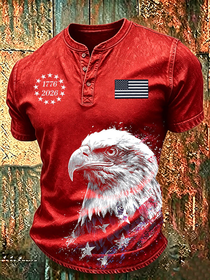 Men's America Flag Printed T-shirt