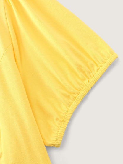 Back-Tie Cut-Out Plain Knit Top