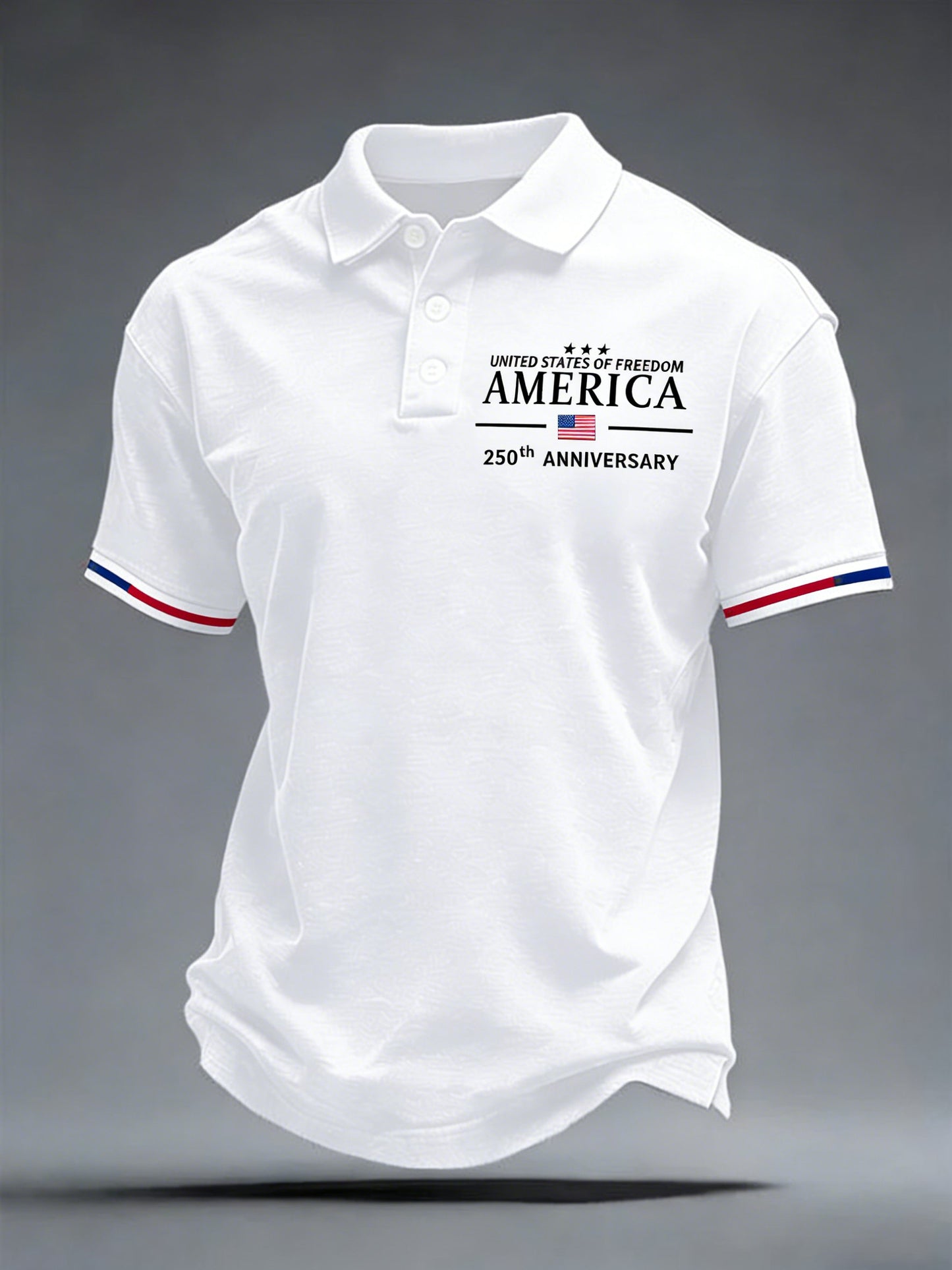 Men's 250th Anniversary Printed Casual Polo Shirt