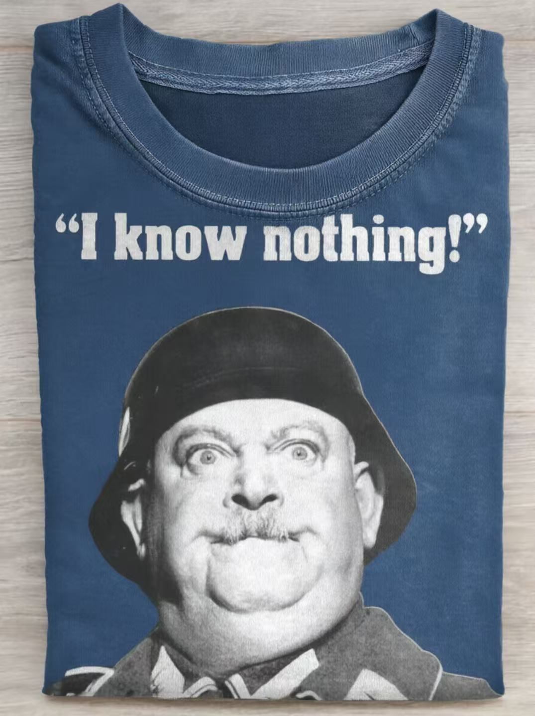 I Know Nothing Art Print Casual Cotton Short Sleeve T-shirt