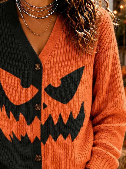 Women'S Casual Maple Leaf Knit Cardigan
