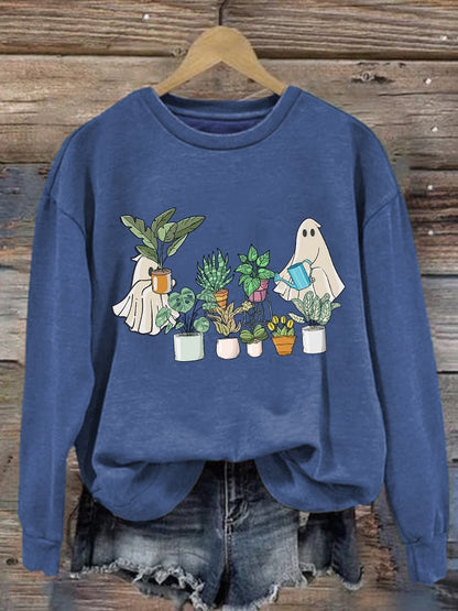 Women's Halloween Print Long Sleeve Sweatshirt