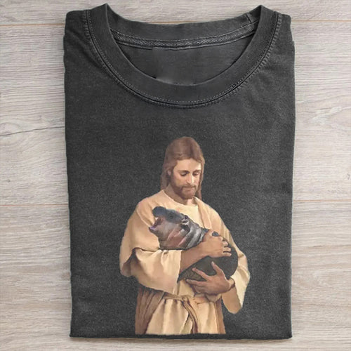 Jesus Moo Deng T-Shirt