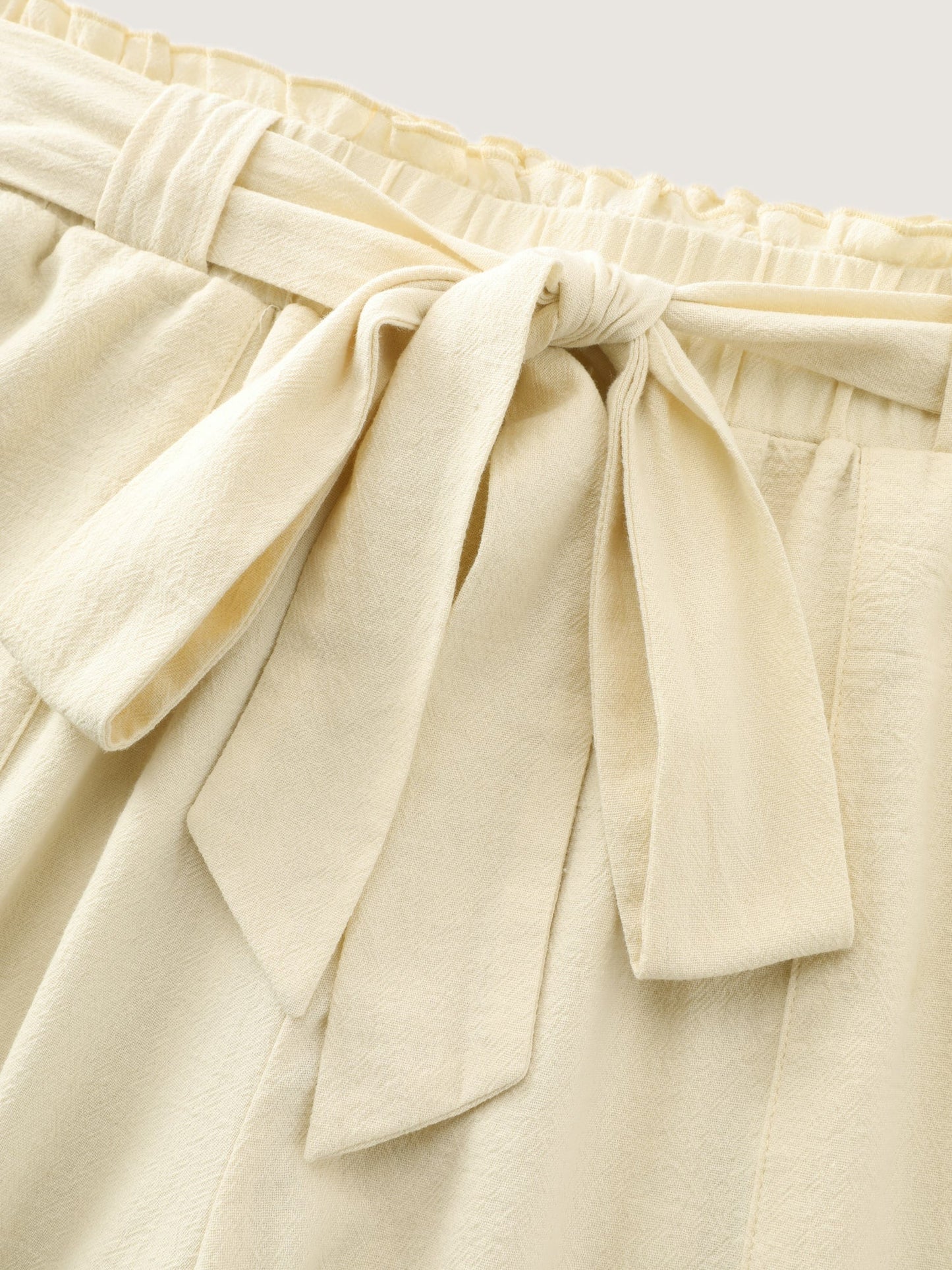 Cotton Waist-Tie Shirred Breezy Pants
