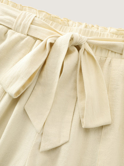 Cotton Waist-Tie Shirred Breezy Pants