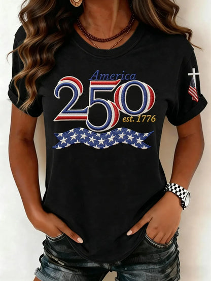 Women's Retro 1776–2026 250 Year Print T-Shirt