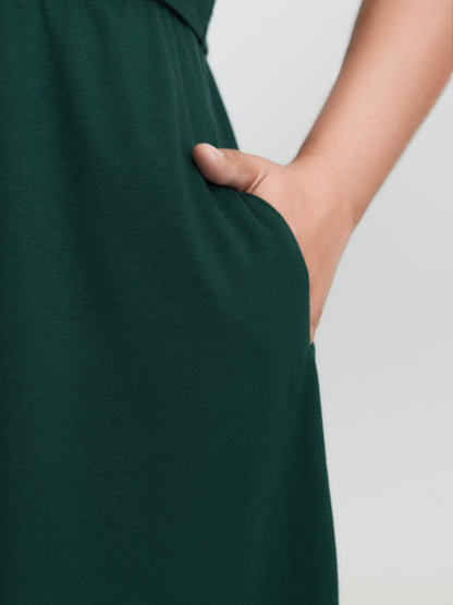 Drawstring Waist Side Slit Cami Mini Dress