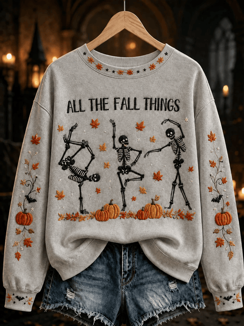 Women's Casual Printed Long-Sleeve Sweatshirt