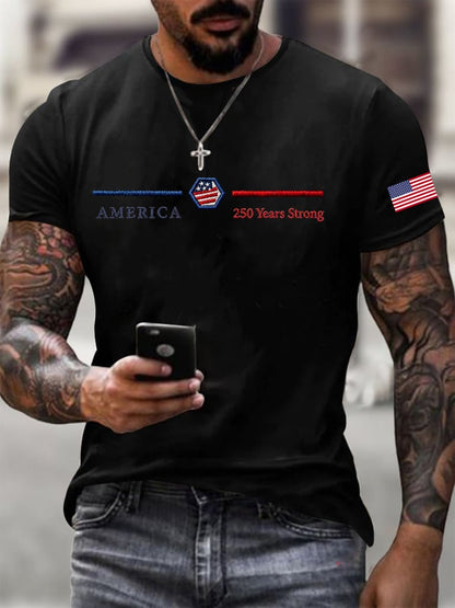 Men's American 250th Anniversary Printed Casual T-Shirt