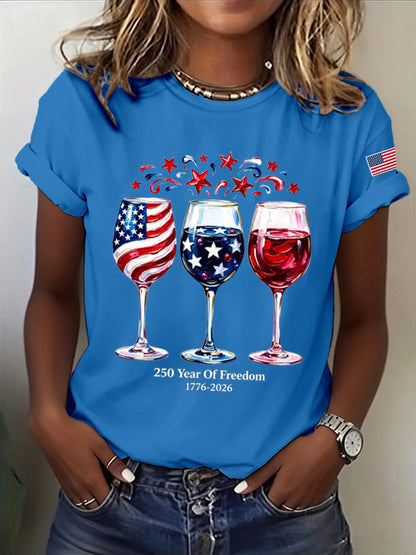 🔥Buy 3 Get 10% Off🔥Women'S  America Flag Printed Casual T-Shirt