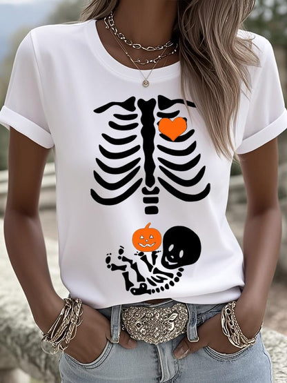 🔥HOT SALE🔥Women's Skeleton Halloween Maternity T-Shirt