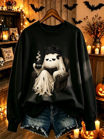 Women's Casual Printed Long-Sleeve Sweatshirt