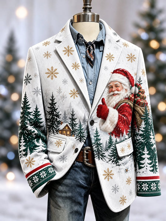 Men's Casual Christmas Corduroy Blazer