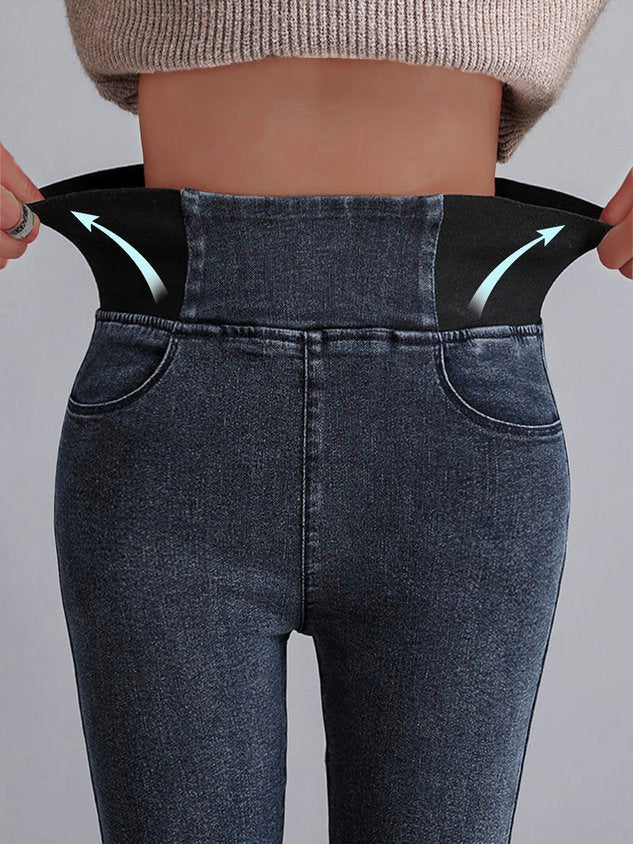 Weit Unifarben Denim Jeans
