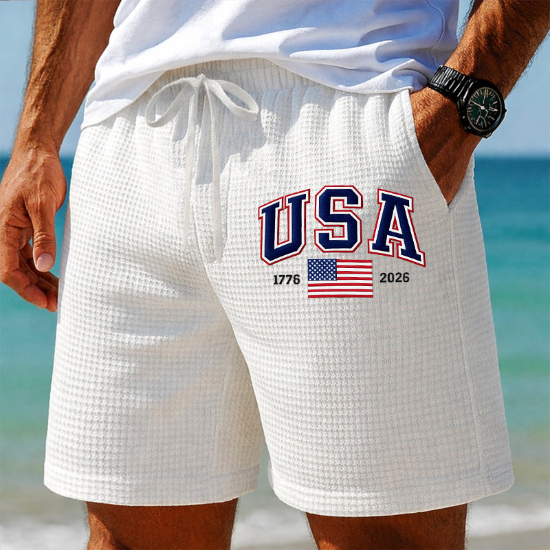 Men's 250th Anniversary  Printed Waffle Shorts