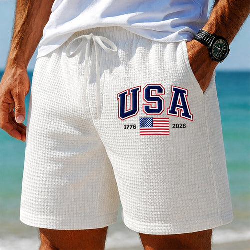 Men's 250th Anniversary  Printed Waffle Shorts