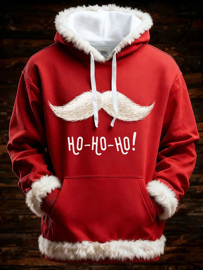 Men'S Casual Printed Long-Sleeved Hooded Sweatshirt