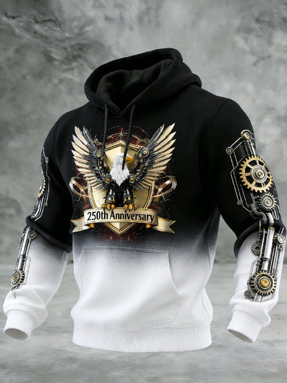 Men's Casual American 250th Anniversary Print Sweatshirt