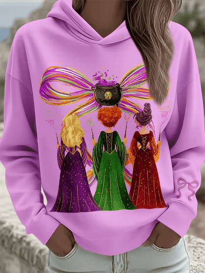 🔥HOT SALE🔥Women's Halloween Witch Art Print Sweatshirt