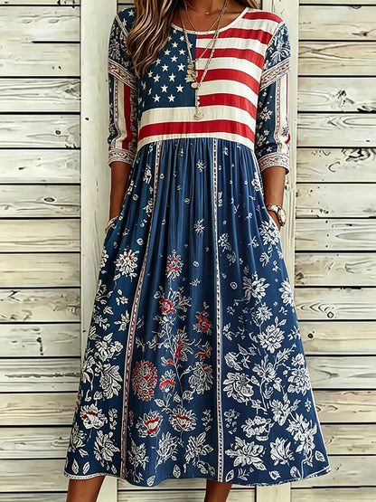 🔥Buy 3 Get 10% Off🔥Women'S Flag Floral Print Dress