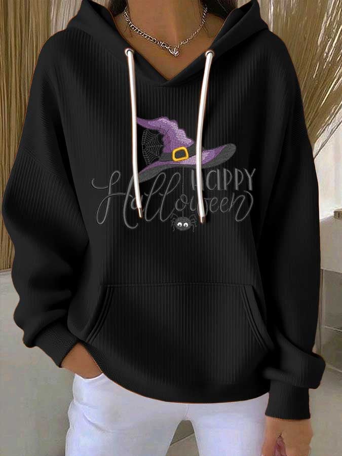 Women's Halloween Printed Casual Hooded Sweatshirt