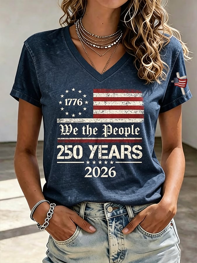 Women's 250 Years of America 1776-2026 Independence Day Commemorative Tee