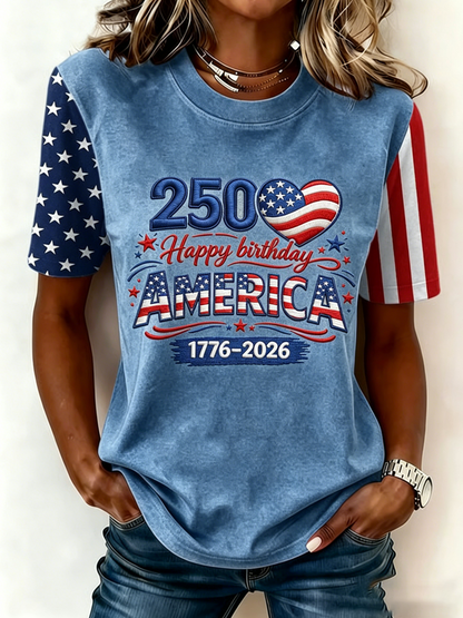 🔥Buy 3 Get 10% Off🔥Women's Casual 250th Anniversary Printed Art T-Shirt
