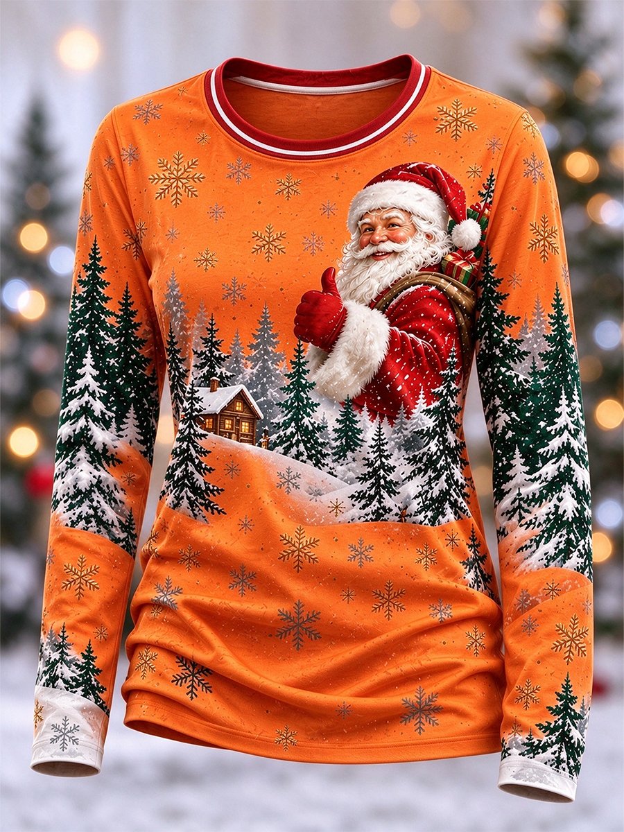 Women's Casual Christmas Long-Sleeve Top
