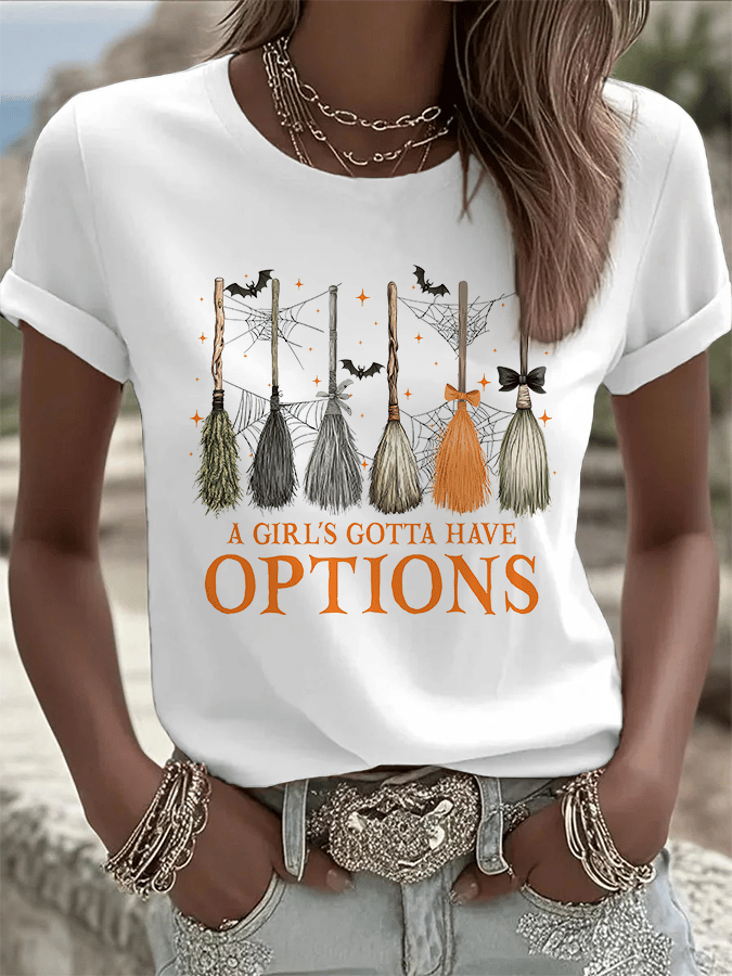 🔥HOT SALE🔥Women's Halloween Printed Round Neck T-Shirt