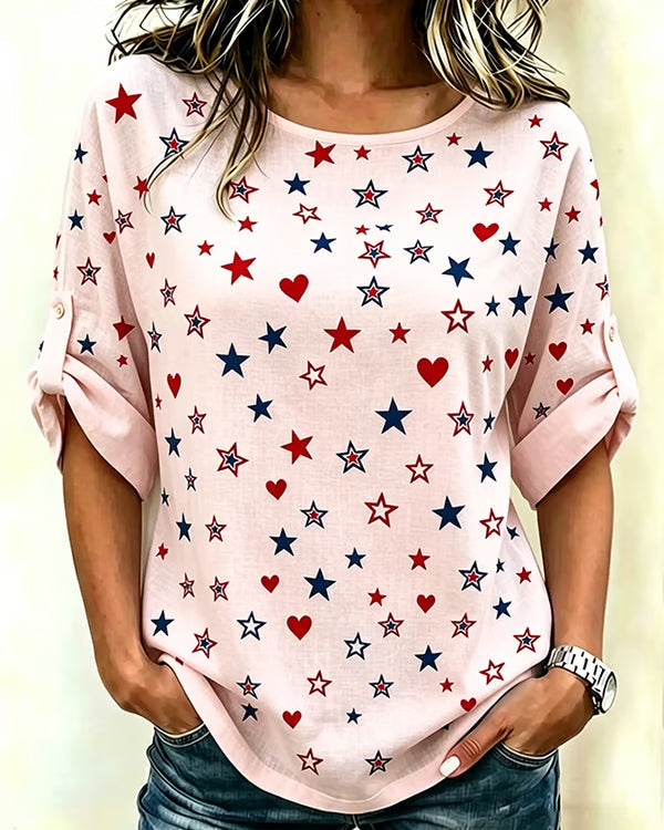 250th Anniversary Heart Star Crew Neck Blouse