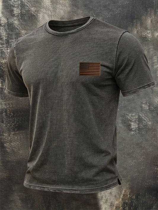 Men's Retro Waffle-Knit Stretch T-Shirt