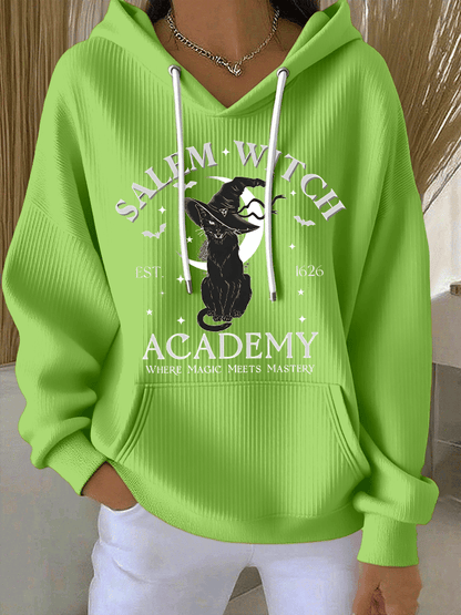 🔥HOT SALE🔥Women's Salem Witch Est. 1626 Academy Where Magic Meets Mastery Print Casual Hooded Sweatshirt