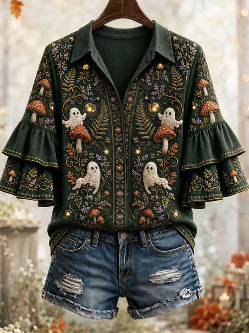Women's Halloween Print Shirt